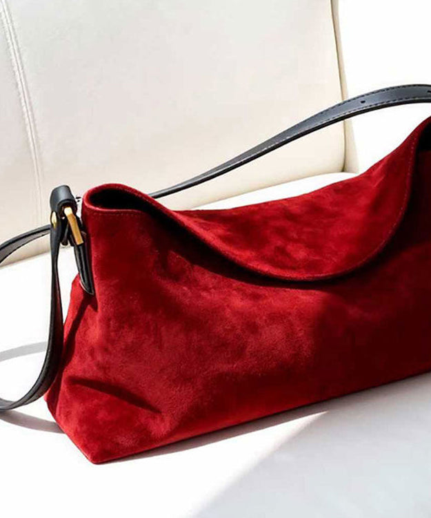 Elegant Red Solid Durable Fine Suede Shoulder Bags