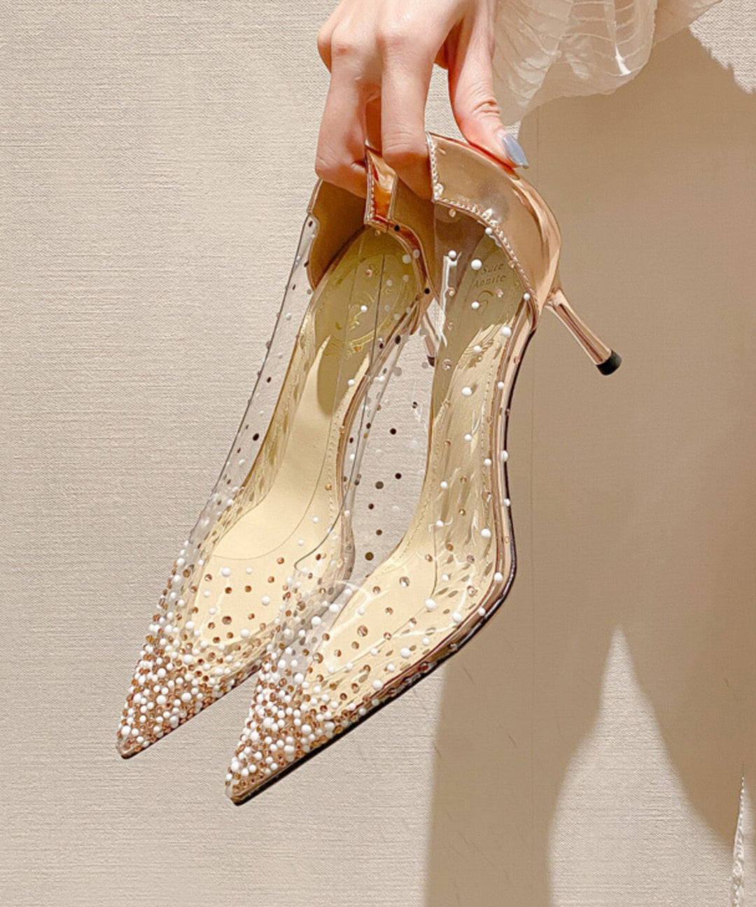 Elegant Rhinestone High Heels Pointed Toe Stiletto High Heels