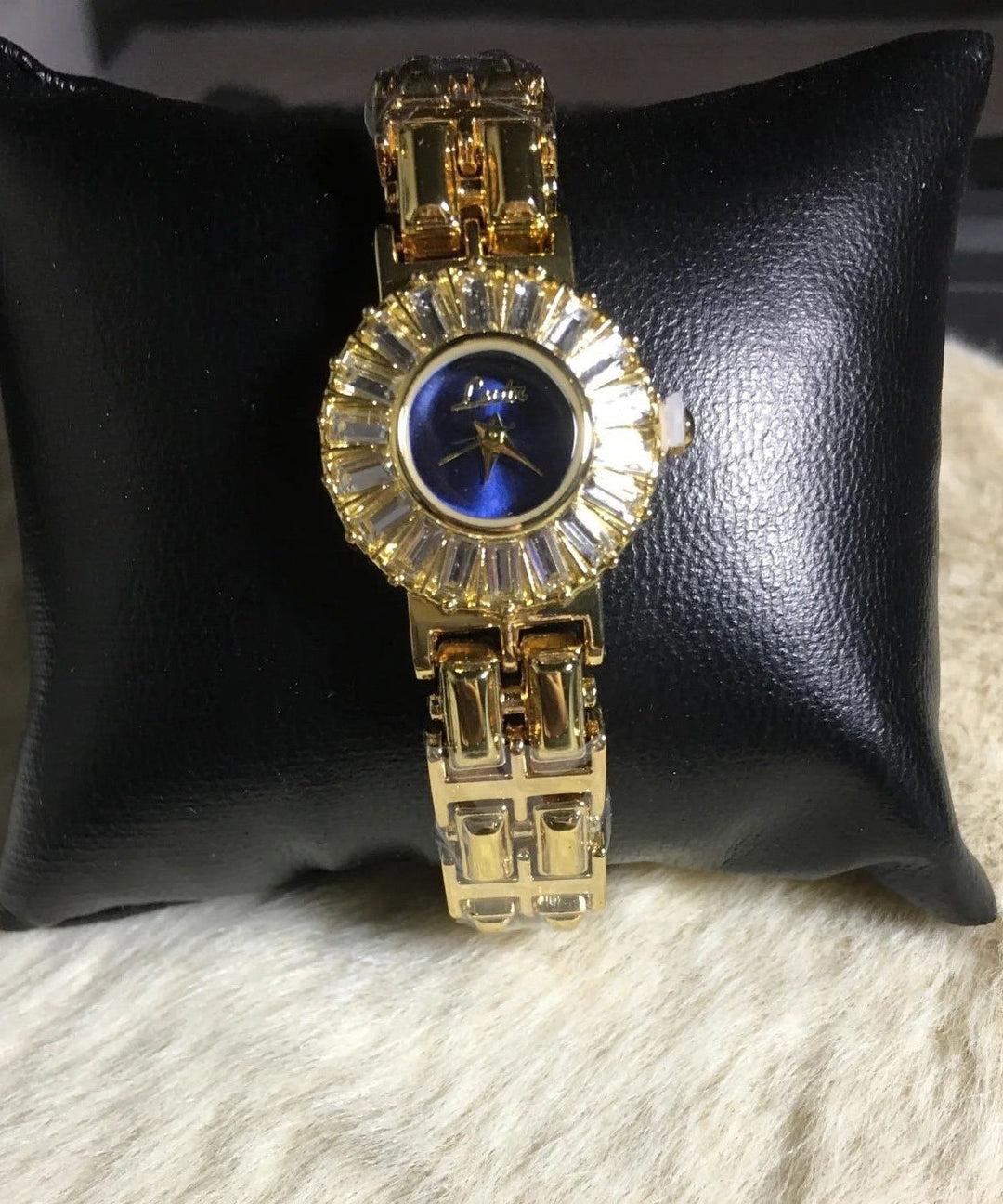 Elegant Royal Blue Stainless Steel Alloy Zircon Quartz Movement Watches