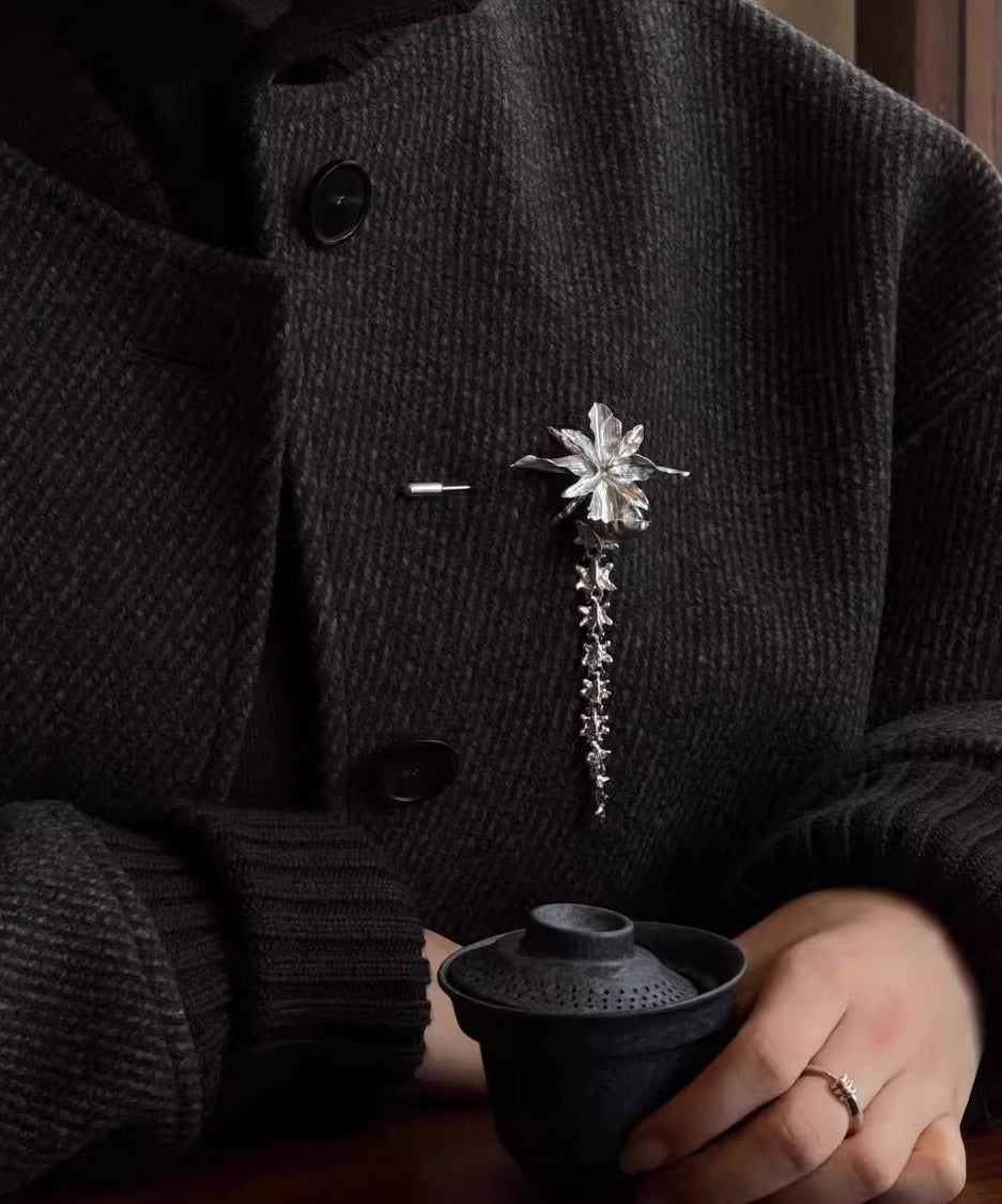 Elegant Silk Alloy Floral Tassel Hairpin