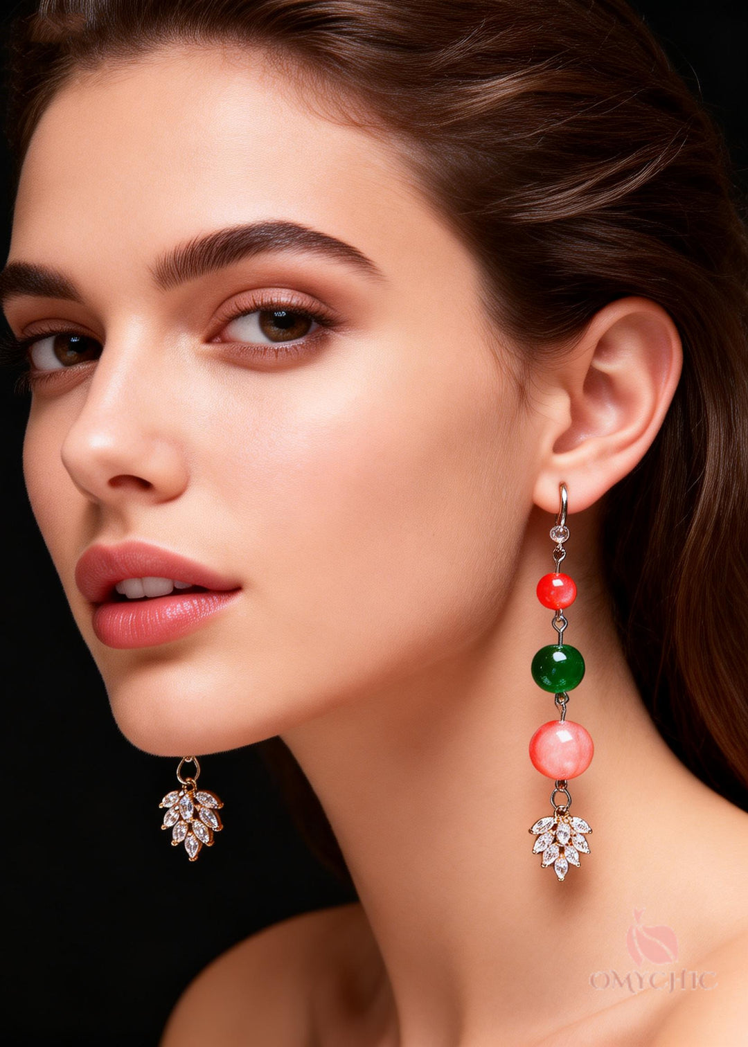 Elegant Turquoise Grape Shape Zircon Drop Earrings