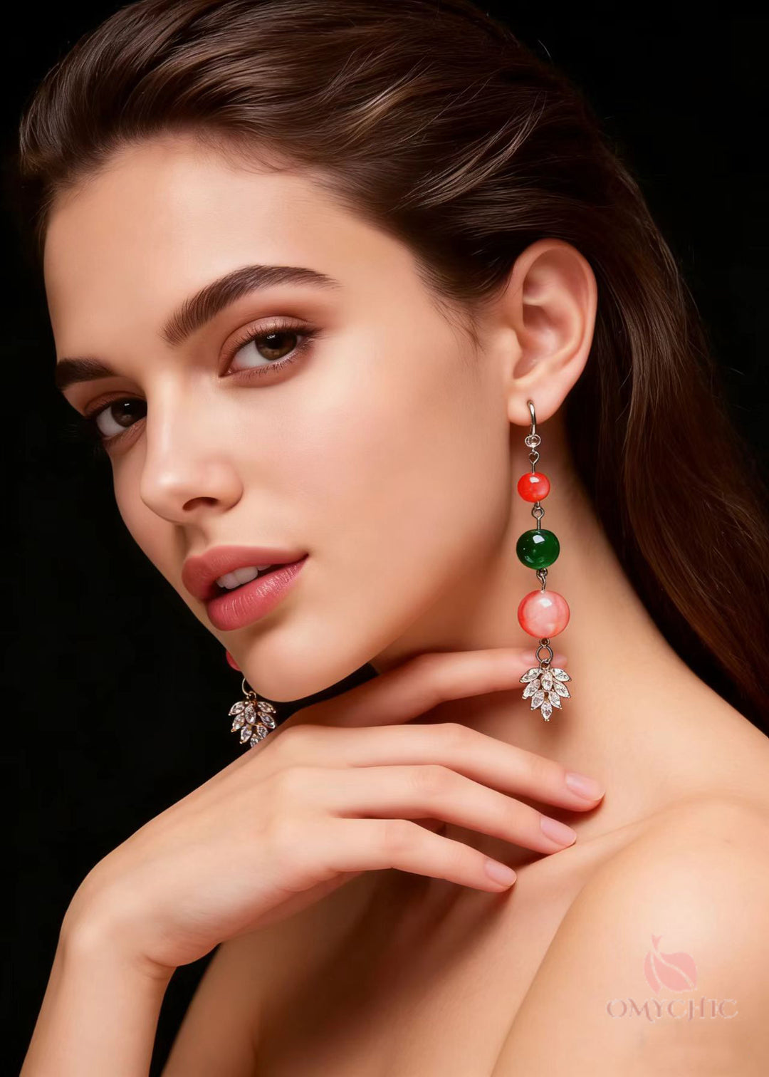Elegant Turquoise Grape Shape Zircon Drop Earrings