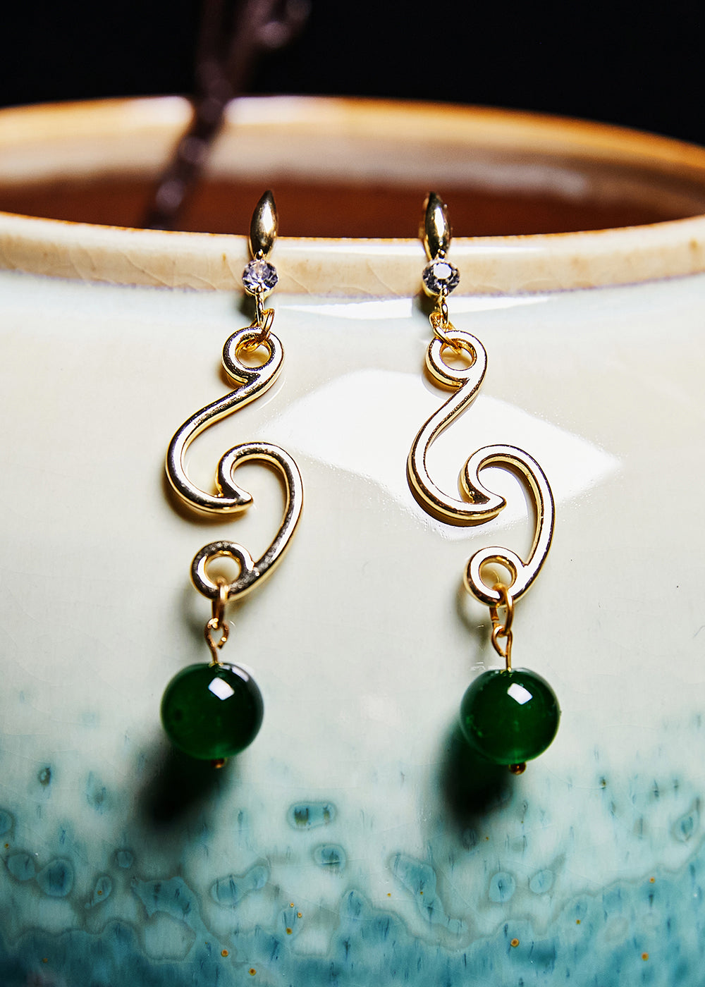 Elegant Turquoise Tassels Long Drop Earrings