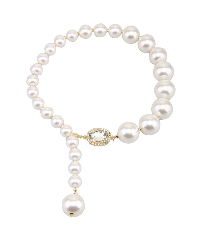Elegant White Copper Overgild Pearl Pendant Necklace