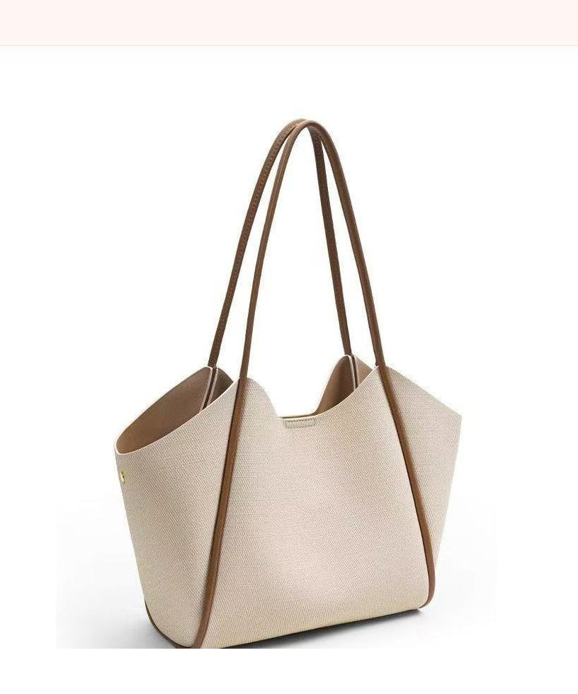 Elegant White Large Capacity Solid Durable Faux Leather Shoulder Bags