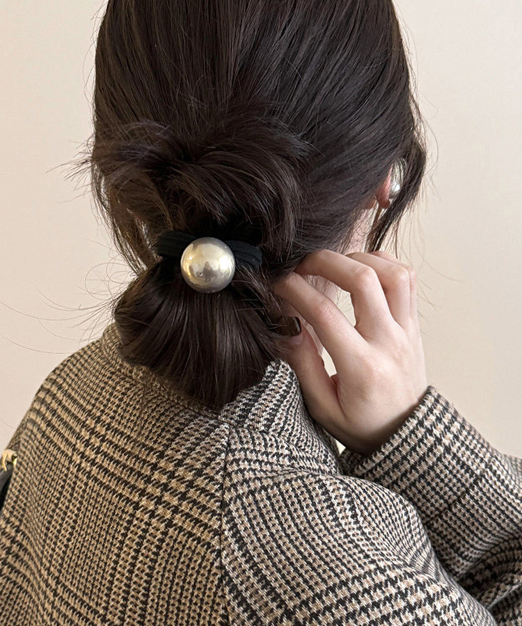 Elegant White Pearl High Elasticity Hair Tie - Omychic