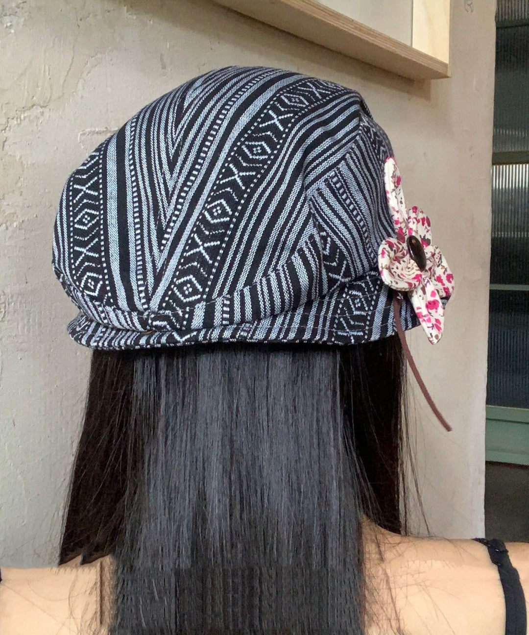 Ethnic Style Flower Pleated Patchwork Bucket Hat