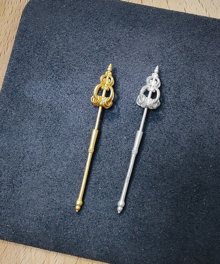 Ethnic Style Handmade Original Gold Copper Zen Staff Earrings - Omychic