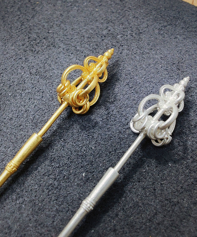 Ethnic Style Handmade Original Gold Copper Zen Staff Earrings - Omychic