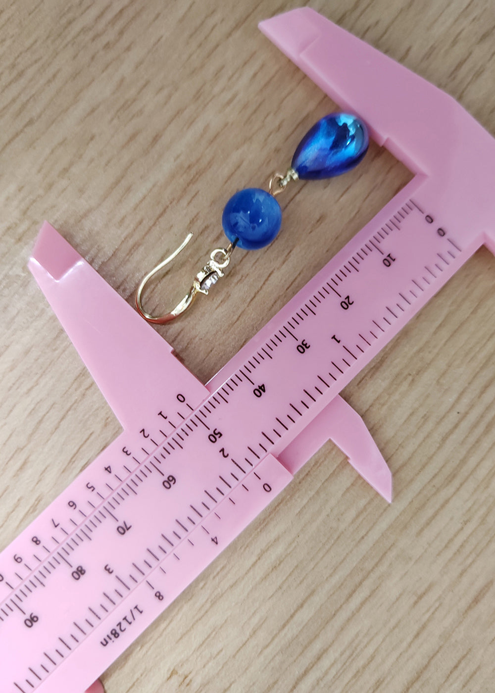 Ethnic Style Peacock Blue Water Droplet Acrylic Drop Earrings - Omychic