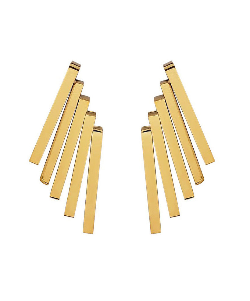 European And American Gold Titanium Steel Geometric Earrings