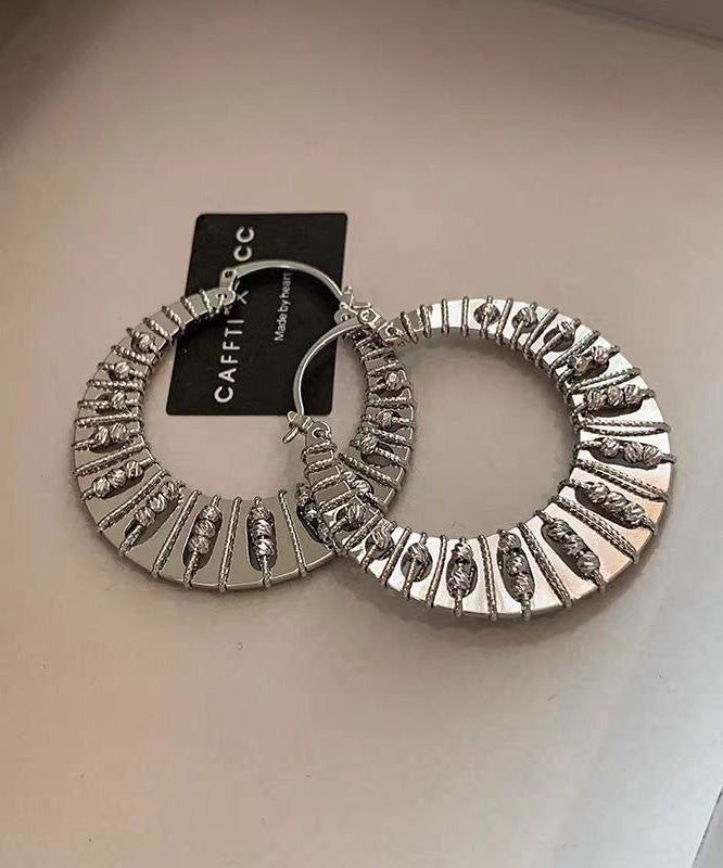 European And American Old Money Style Gold Exaggerated Circle Earrings - Omychic