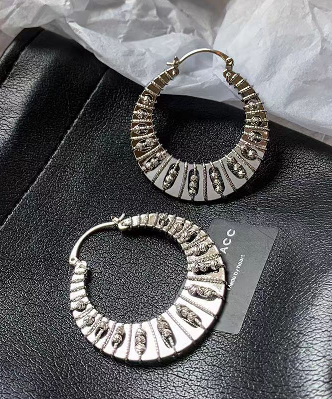 European And American Old Money Style Gold Exaggerated Circle Earrings - Omychic
