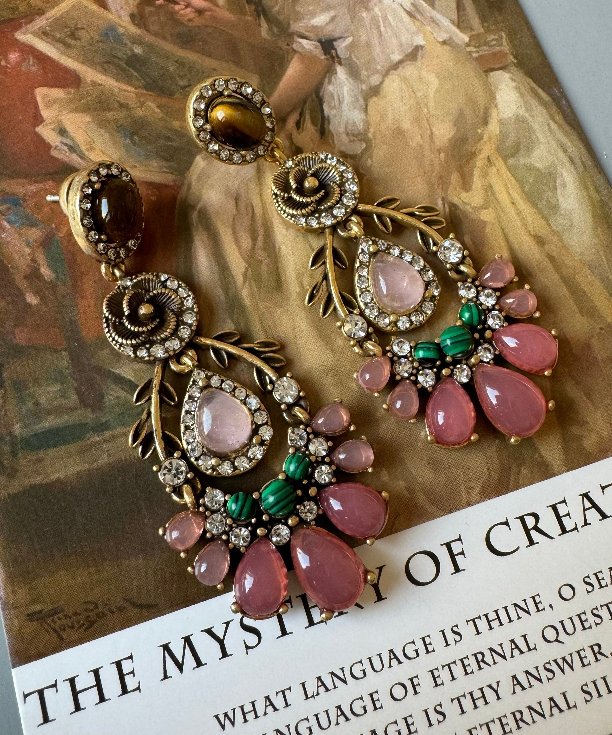 European And American Style Acrylic Collar Necklace And Drop Earrings Two Piece Set - Omychic