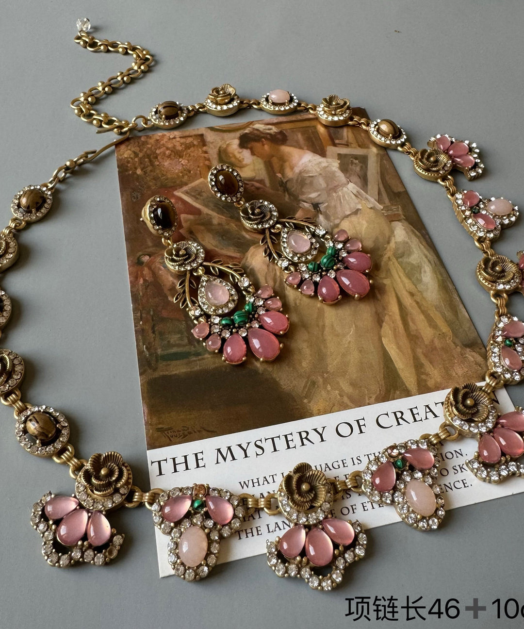 European And American Style Acrylic Collar Necklace And Drop Earrings Two Piece Set - Omychic