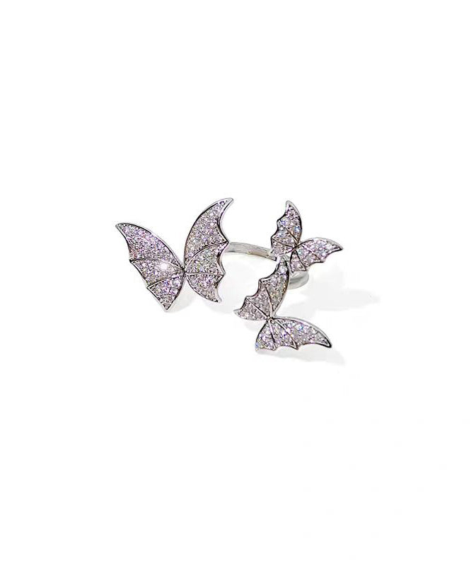 European And American Style Butterfly Zircon Opening Rings