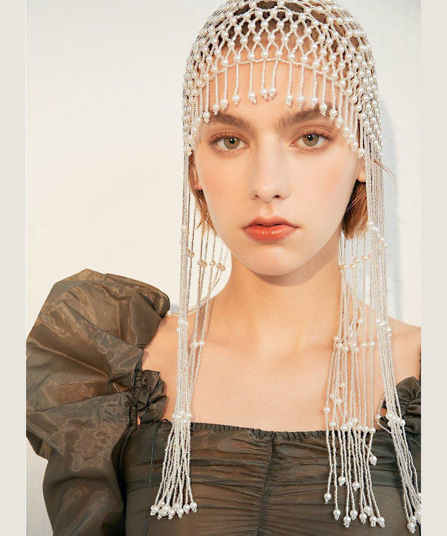 Exotic Style Personalized Pearl Tassel Headwear