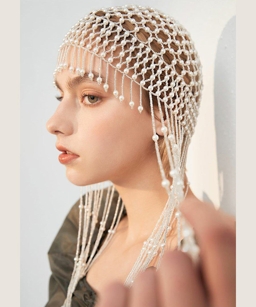 Exotic Style Personalized Pearl Tassel Headwear