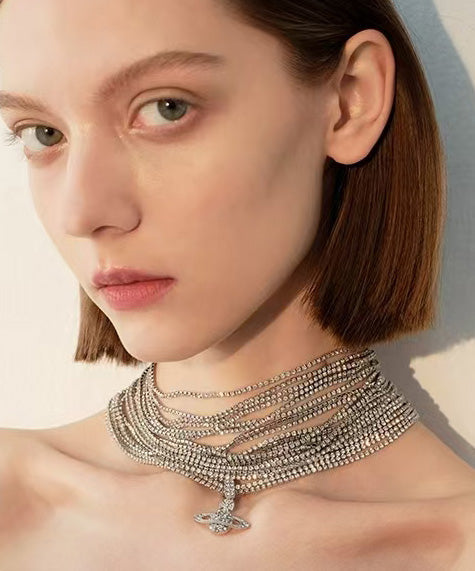 Exquisite Multi-Layer Zircon Luxurious Collarbone Necklace