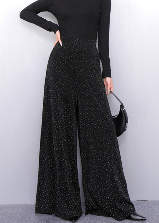 Fall Brown Elegance Metallic Wide-Leg Trousers