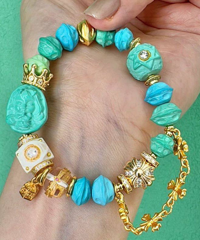 Fashion Alloy Zircon Mermaid Princess Charm Bracelet - Omychic