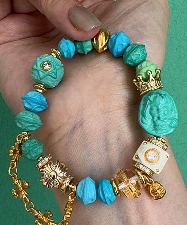 Fashion Alloy Zircon Mermaid Princess Charm Bracelet - Omychic