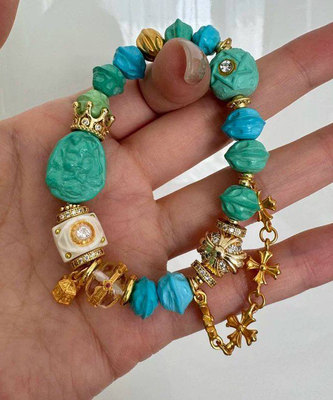 Fashion Alloy Zircon Mermaid Princess Charm Bracelet - Omychic