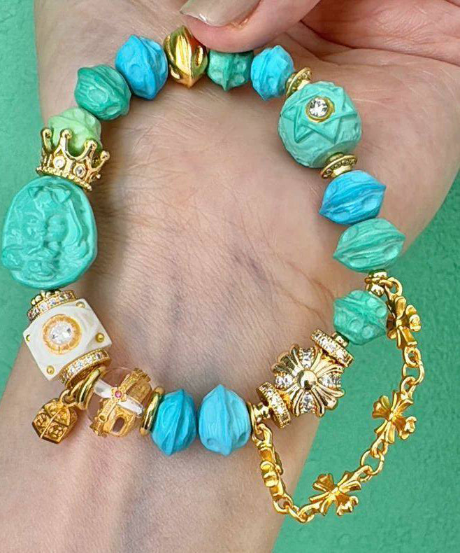 Fashion Alloy Zircon Mermaid Princess Charm Bracelet - Omychic