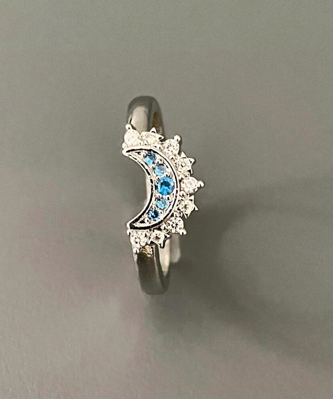 Fashion Alloy Zircon Sun And Moon Open Rings Two-Piece Set