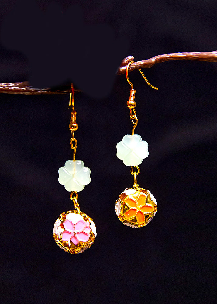 Fashion Asymmetric Design Circular 14K Gold Drop Earrings - Omychic