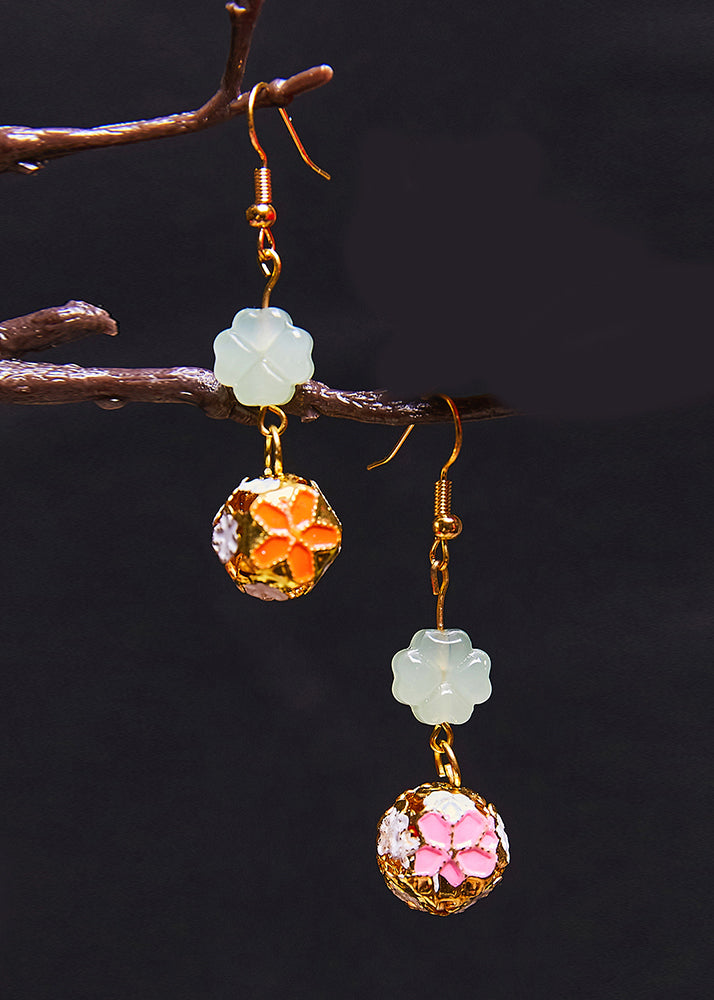 Fashion Asymmetric Design Circular 14K Gold Drop Earrings - Omychic