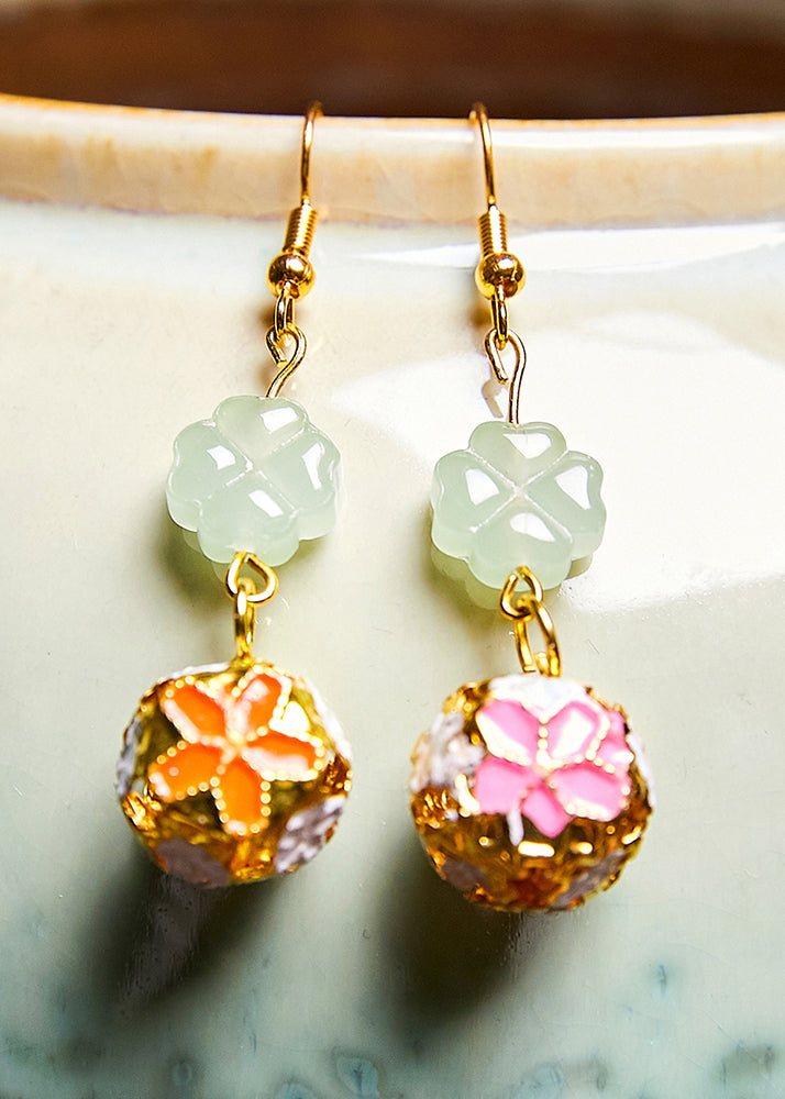 Fashion Asymmetric Design Circular 14K Gold Drop Earrings - Omychic
