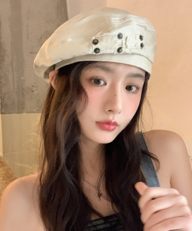 Fashion Beige Versatile Denim Beret Hat