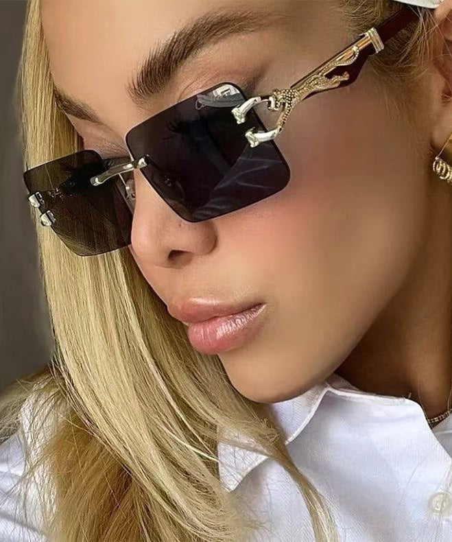 Fashion Black Boutique Rimless Sunglasses