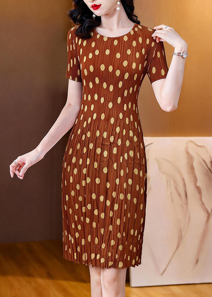 Fashion Black Cinched Dot Print Long Dresses Summer