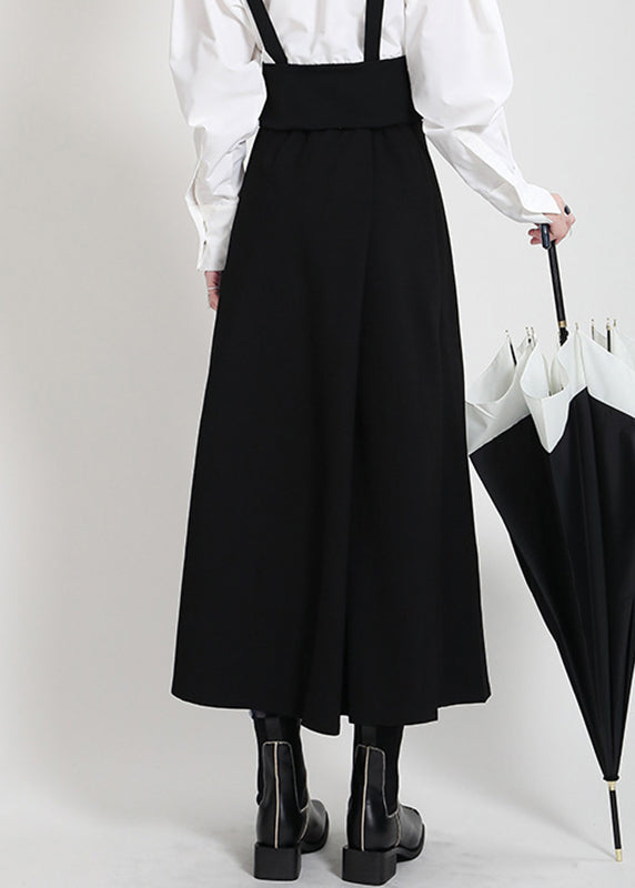 Fashion Black High Waist Side Open A Line Skirts Summe