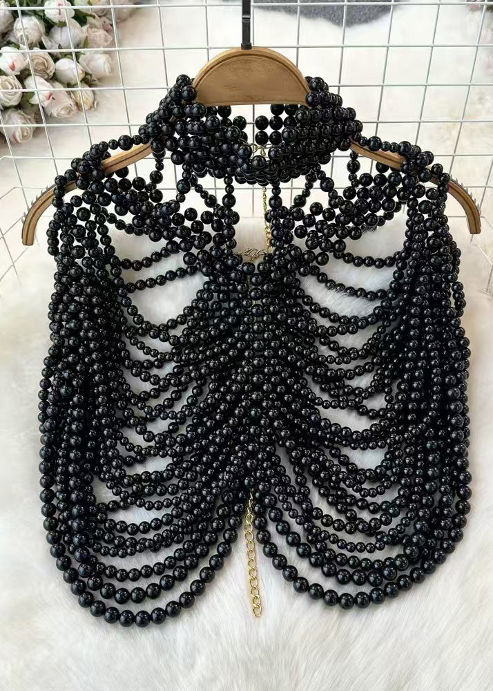 Fashion Black Imitation Pearl Banquet Dress Accessories - Omychic