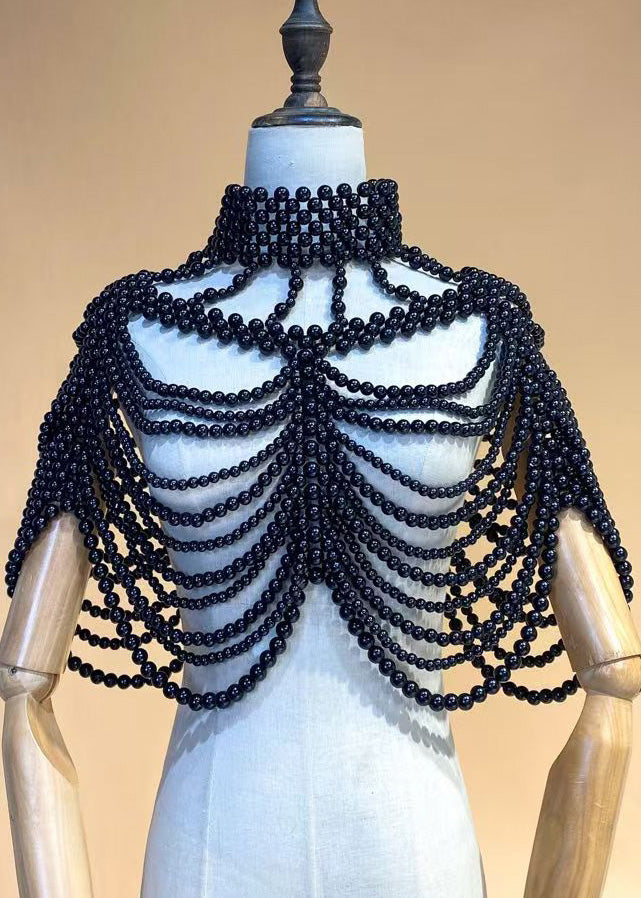 Fashion Black Imitation Pearl Banquet Dress Accessories - Omychic