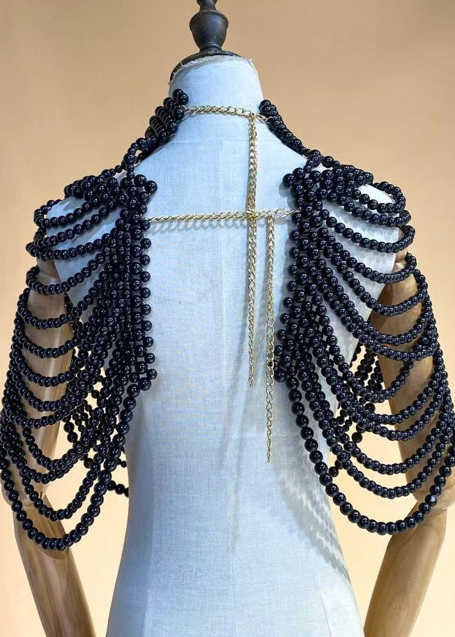 Fashion Black Imitation Pearl Banquet Dress Accessories - Omychic