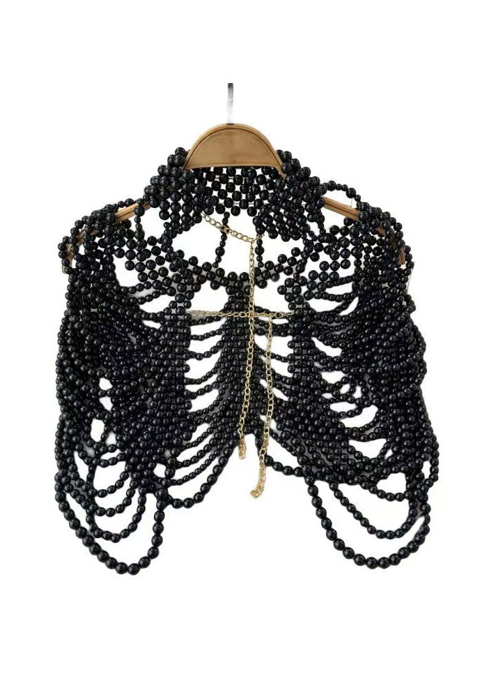 Fashion Black Imitation Pearl Banquet Dress Accessories - Omychic