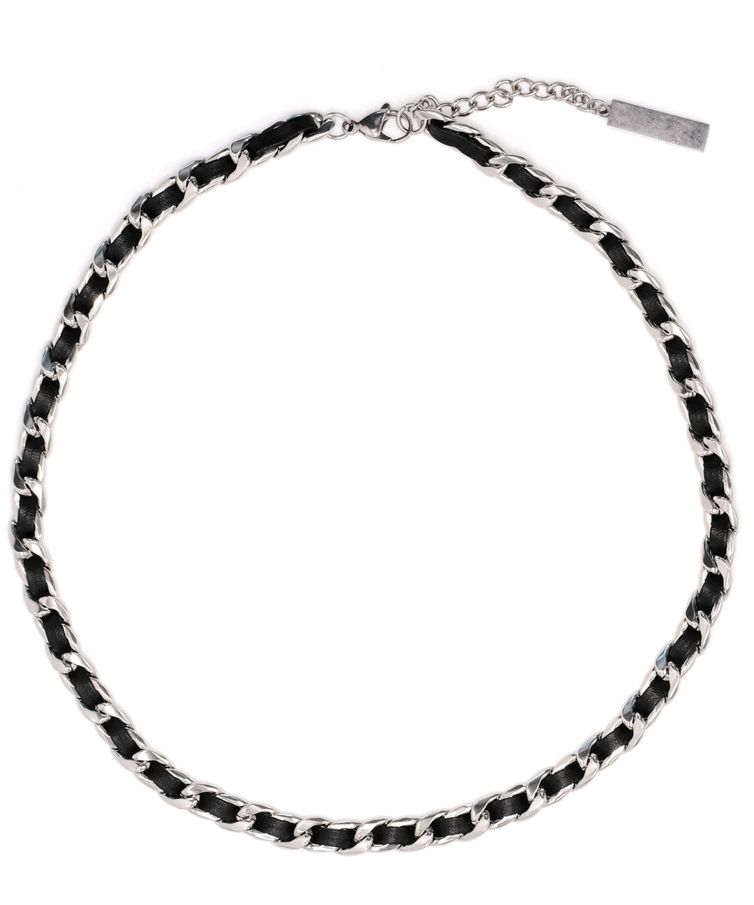 Fashion Black Leather Strap Adjustable Tungsten steel Choker
