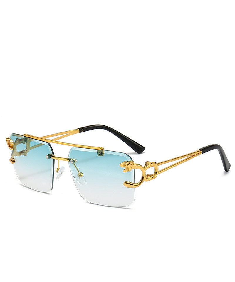 Fashion Black Personalized Metal Sunglasses