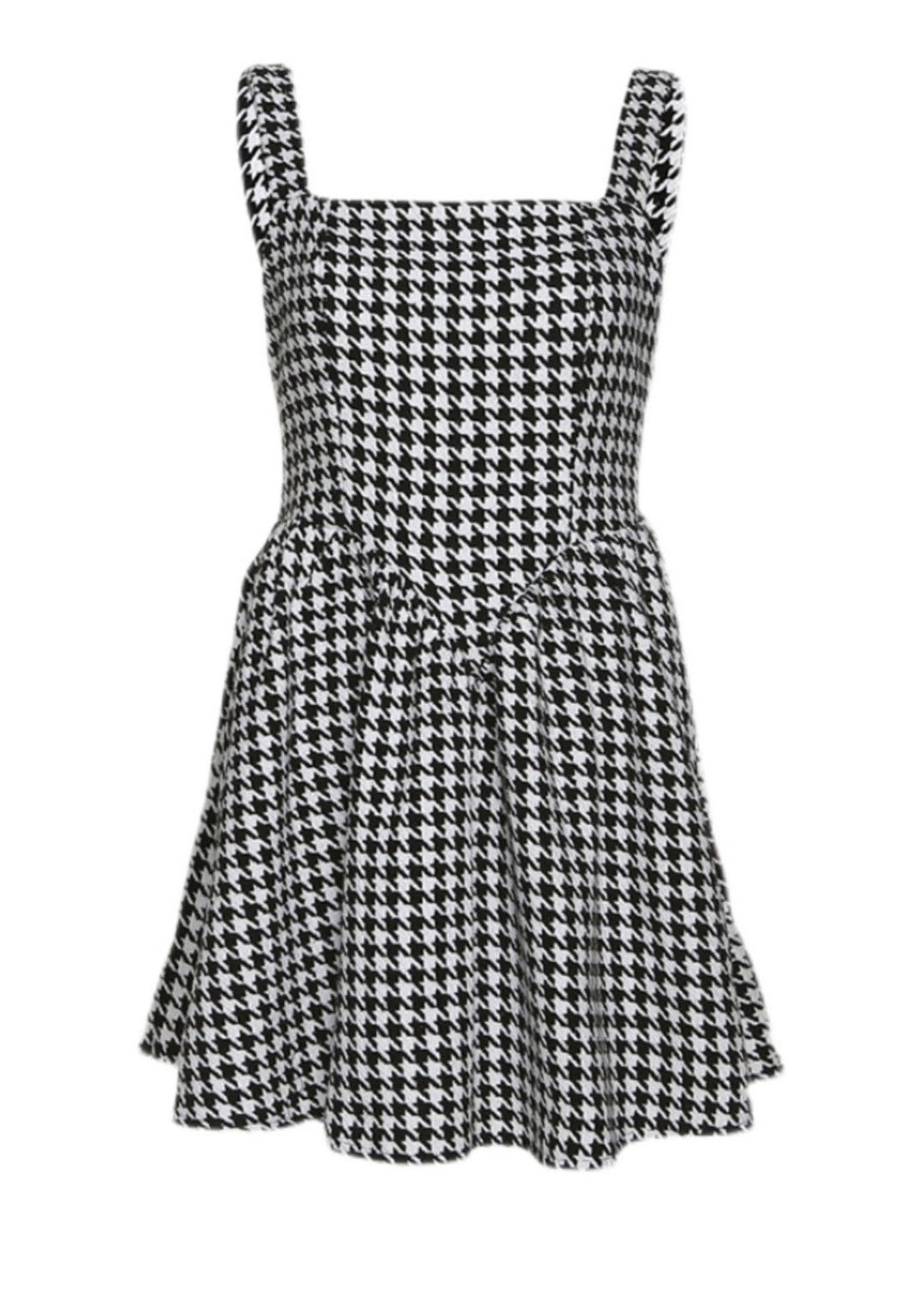 Fashion Black Plaid Cotton Spaghetti Strap Dress Dress Summer