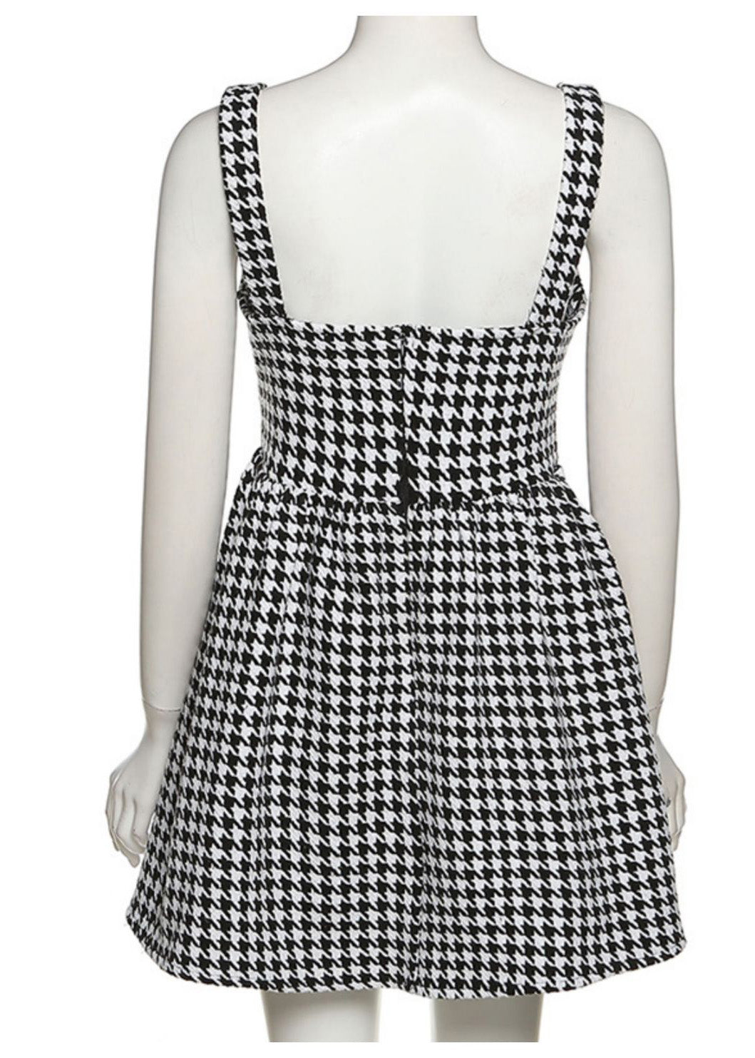 Fashion Black Plaid Cotton Spaghetti Strap Dress Dress Summer