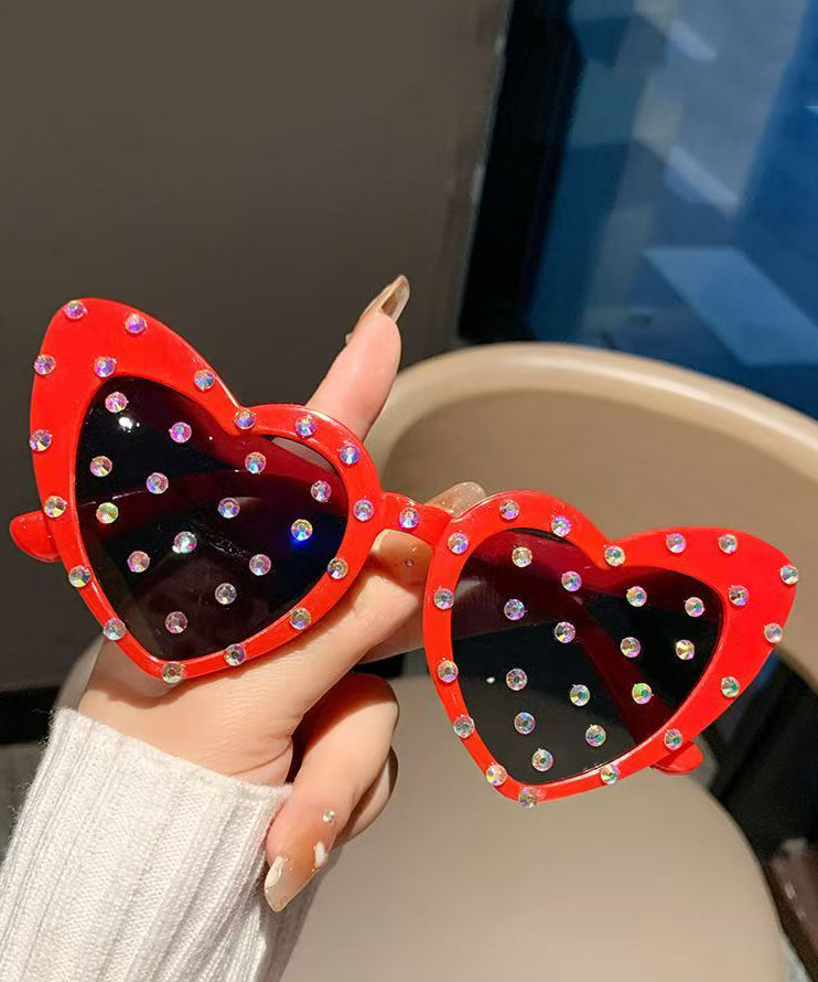 Fashion Black Resin Love Pearl Dancing Party Sunglasses