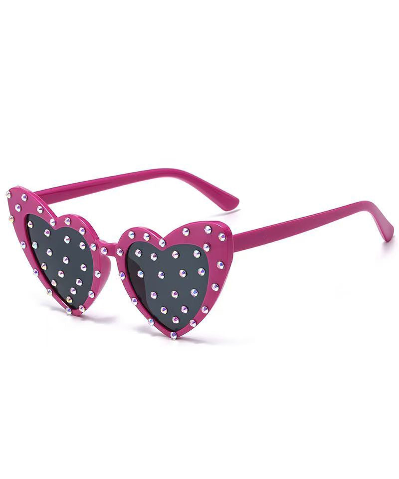 Fashion Black Resin Love Pearl Dancing Party Sunglasses