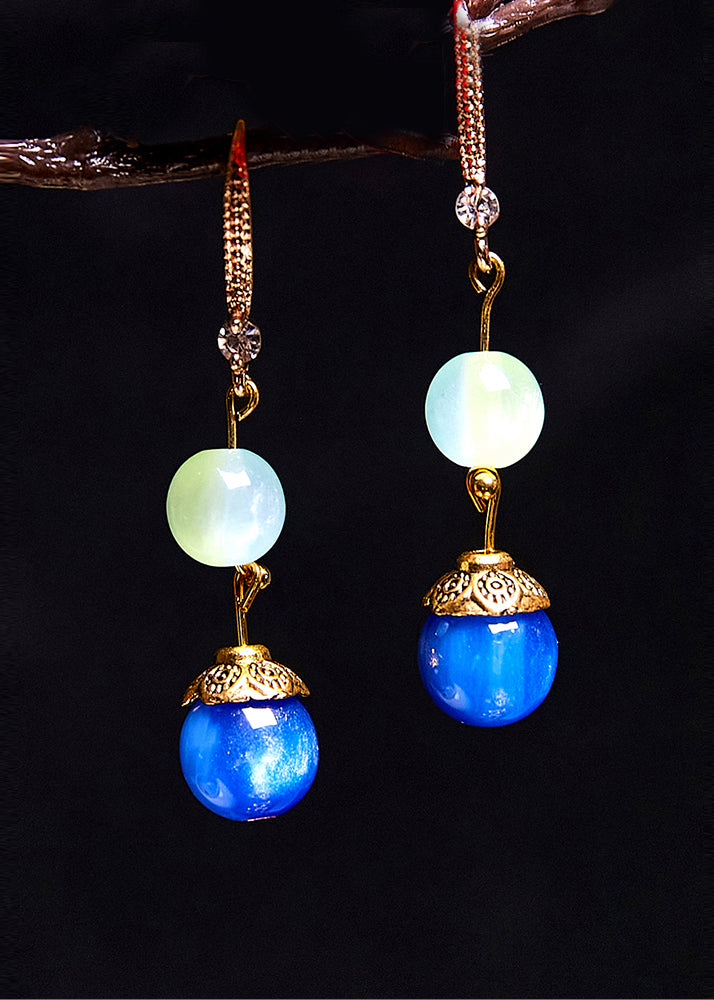 Fashion Blue Opal Zircon Drop Earrings - Omychic