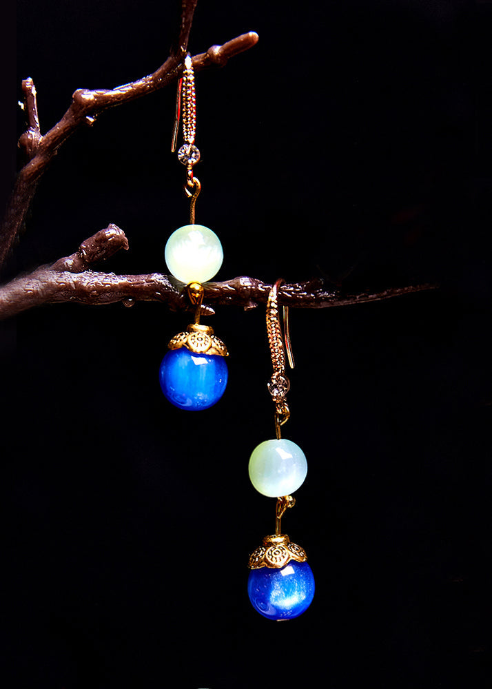 Fashion Blue Opal Zircon Drop Earrings - Omychic
