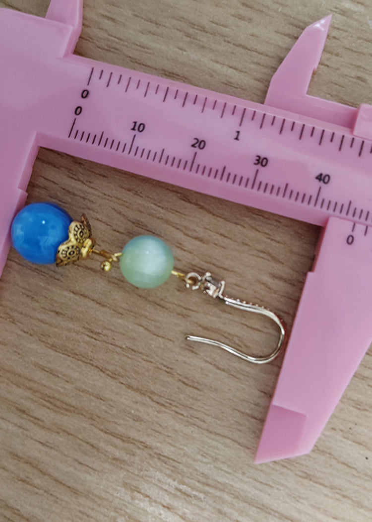 Fashion Blue Opal Zircon Drop Earrings - Omychic