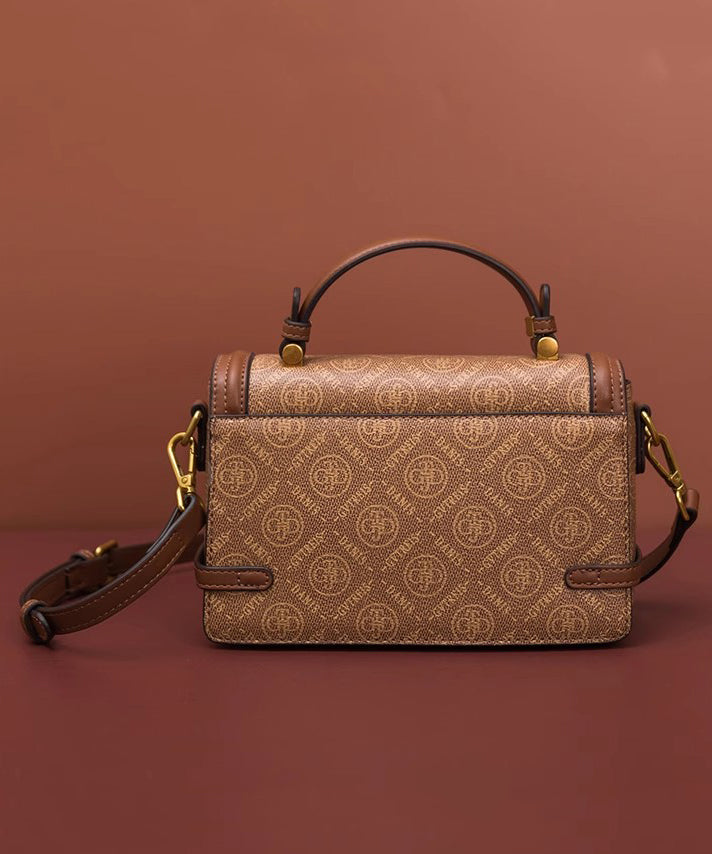 Fashion Brown Patchwork Versatile Calf Leather Mini Bag